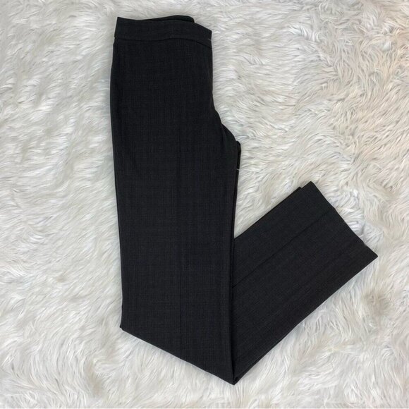 T Tahari Womens Size 2 Charcoal Gray Crosshatch Dress Pants Straight Leg Stretch - Picture 6 of 14
